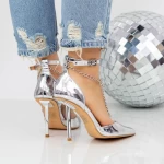 Pantofi Stiletto 2KV80 Argintiu » meishop.life