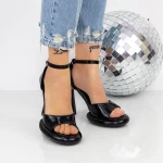 Sandale Dama cu Toc subtire si Platforma 2KV72 Negru » meishop.life