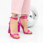 Sandale Dama cu Toc gros 2BD30 Fucsia » meishop.life