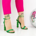Sandale Dama cu Toc gros 2BD30 Verde » meishop.life