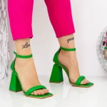 Sandale Dama cu Toc gros 2KV70 Verde » meishop.life