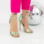 Sandale Dama cu Toc subtire 2KV90 Verde » meishop.life