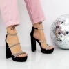 Sandale Dama cu Toc gros si Platforma 2XKK77 Negru Mei