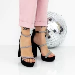Sandale Dama cu Toc gros si Platforma 2XKK77 Negru » meishop.life