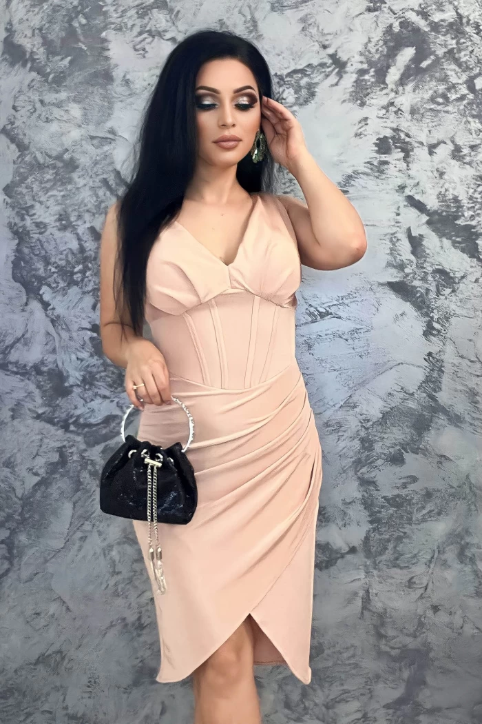Rochie Dama 75820 Bej » meishop.life