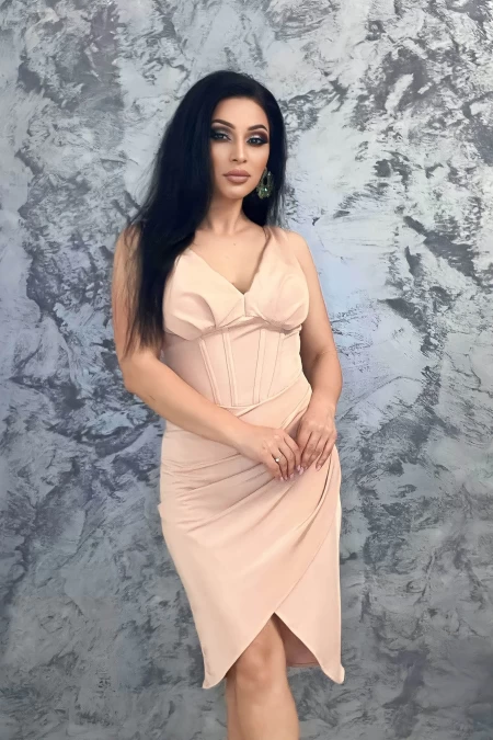 Rochie Dama 75820 Bej » meishop.life