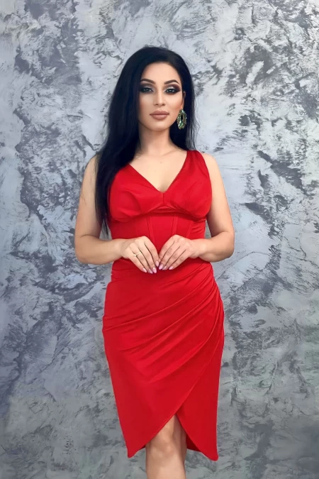 Rochie Dama 75820 Rosu » meishop.life