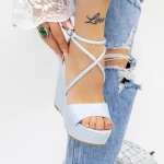 Sandale Dama cu Platforma 2HXS21 Albastru » meishop.life