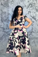 Rochie Dama 76496 Negru-Bej » meishop.life