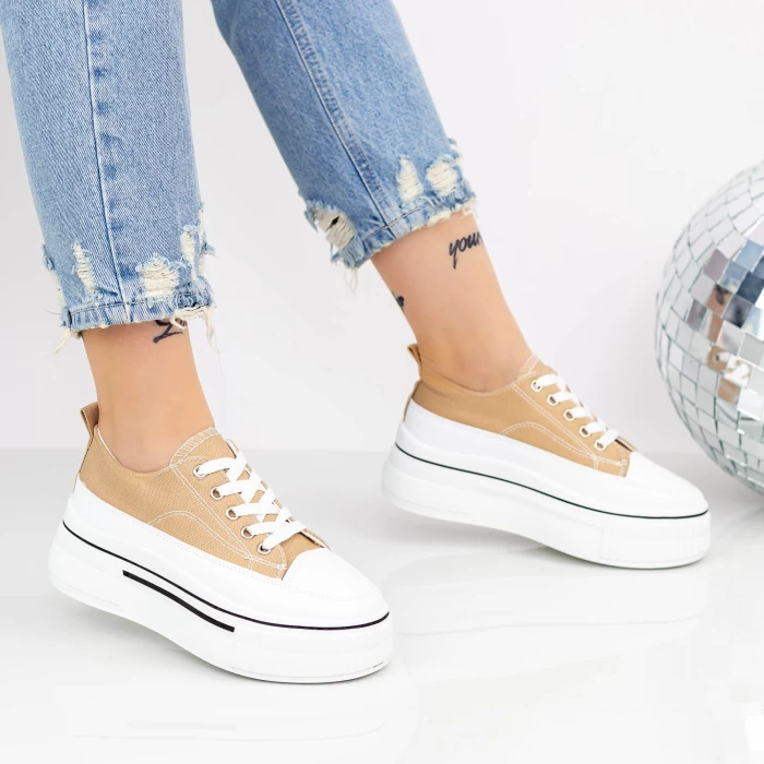 Pantofi Sport Dama M806 Bej » meishop.life