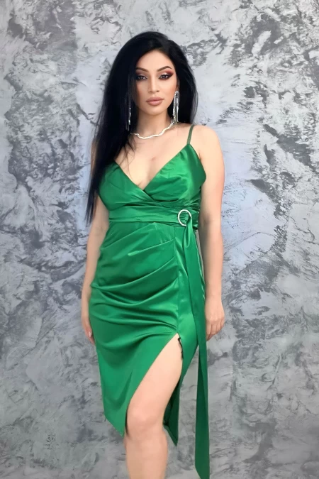 Rochie Dama 11950 Verde inchis » meishop.life
