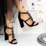 Sandale Dama cu Toc gros 2XKK109 Negru » meishop.life