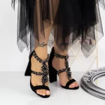 Sandale Dama cu Toc gros 2XKK109 Negru » meishop.life