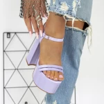 Sandale Dama cu Toc gros si Platforma 2XKK75 Mov » meishop.life