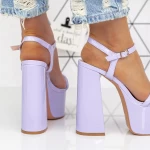 Sandale Dama cu Toc gros si Platforma 2XKK75 Mov » meishop.life