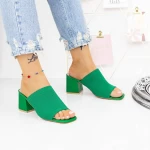 Papuci Dama cu Toc gros M325-1 Verde » meishop.life