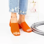 Papuci Dama cu Toc gros M325-1 Portocaliu » meishop.life