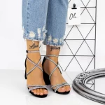 Sandale Dama cu Toc gros 2XKK55 Negru » meishop.life