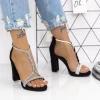 Sandale Dama cu Toc gros 2XKK53 Negru Mei