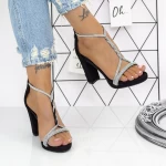 Sandale Dama cu Toc gros 2XKK53 Negru » meishop.life