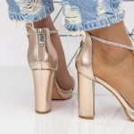 Sandale Dama cu Toc gros 2XKK53 Champagne » meishop.life