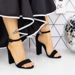 Sandale Dama cu Toc gros 2XKK91 Negru » meishop.life