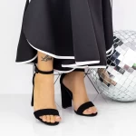 Sandale Dama cu Toc gros 2XKK91 Negru » meishop.life