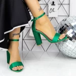 Sandale Dama cu Toc gros 2XKK88 Verde » meishop.life