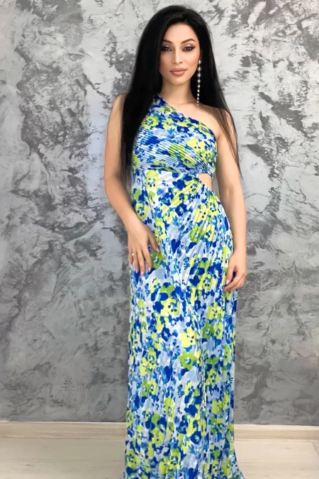 Rochie Dama 51760 Albastru-Verde » meishop.life