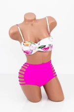 Costum de Baie Dama 2 Piese F28 Alb-Fucsia » meishop.life