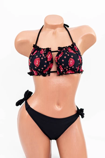 Costum de Baie Dama 2 Piese F62 Negru » meishop.life