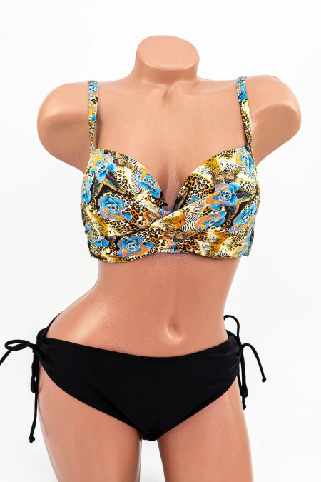 Costum de Baie Dama 2 Piese L225 Leopard-Albastru » meishop.life
