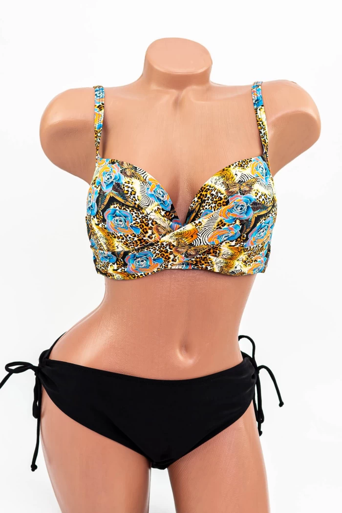 Costum de Baie Dama 2 Piese L225 Leopard-Albastru » meishop.life