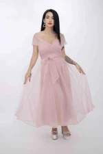 Rochie Dama RM3079 Roz Pudra » meishop.life