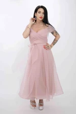 Rochie Dama RM3079 Roz Pudra » meishop.life