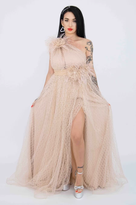 Rochie Dama R5018 Bej » meishop.life