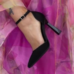 Pantofi cu Toc subtire 3DC22 Negru » meishop.life