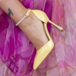 Pantofi stiletto 3DC15 Galben » meishop.life