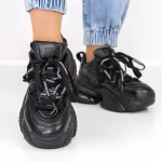 Pantofi Sport Dama cu Platforma 9915 Negru » meishop.life