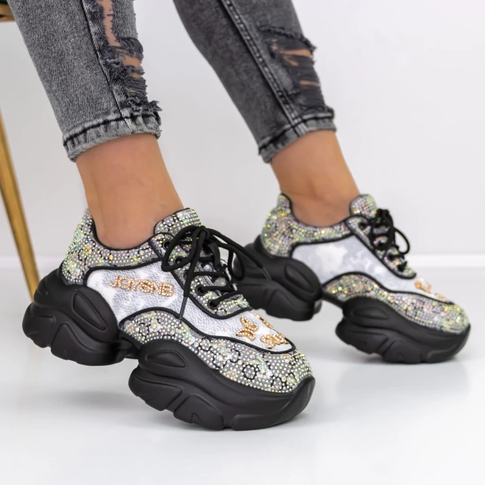 Pantofi Sport Dama cu Platforma 667 Negru » meishop.life