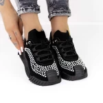 Pantofi Sport Dama 3WL9 Negru-Alb » meishop.life