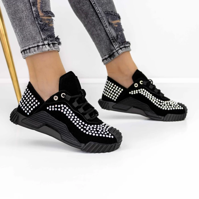 Pantofi Sport Dama 3WL9 Negru-Alb » meishop.life