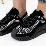 Pantofi Sport Dama 3WL9 Negru-Alb » meishop.life