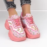 Pantofi Sport Dama cu Platforma 667 Roz » meishop.life