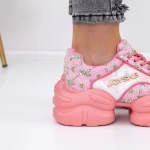 Pantofi Sport Dama cu Platforma 667 Roz » meishop.life