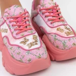 Pantofi Sport Dama cu Platforma 667 Roz » meishop.life
