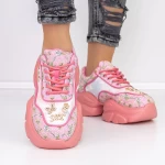Pantofi Sport Dama cu Platforma 667 Roz » meishop.life