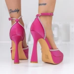 Pantofi cu Toc subtire si Platforma 3XKK8 Fucsia » meishop.life
