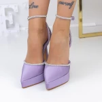 Pantofi cu Toc subtire si Platforma 3XKK8 Mov » meishop.life