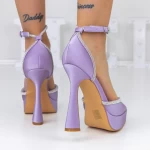 Pantofi cu Toc subtire si Platforma 3XKK8 Mov » meishop.life
